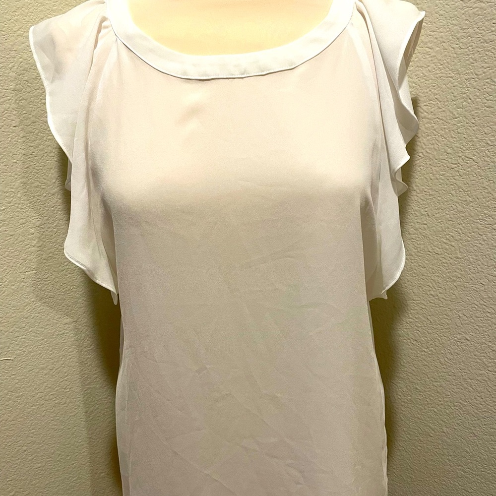 Windsor White Ruffled sleeveless top.